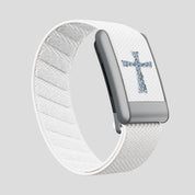 Bracelet nylon blanc croix cristaux bleus Whoop 5.0